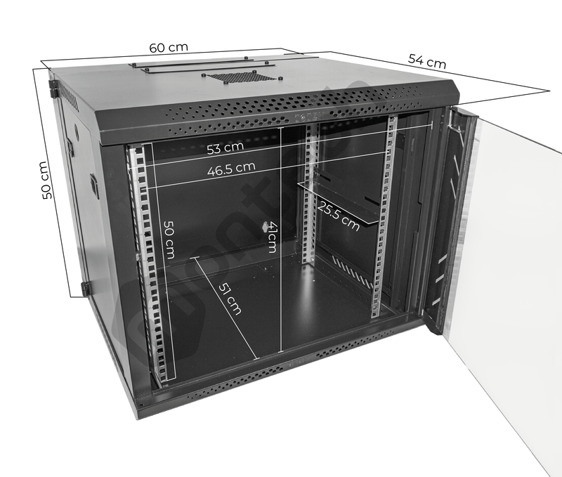 Gabinete Pivoteable Abatible de Pared para Servidores / 9 RU / 50x60x54 cm