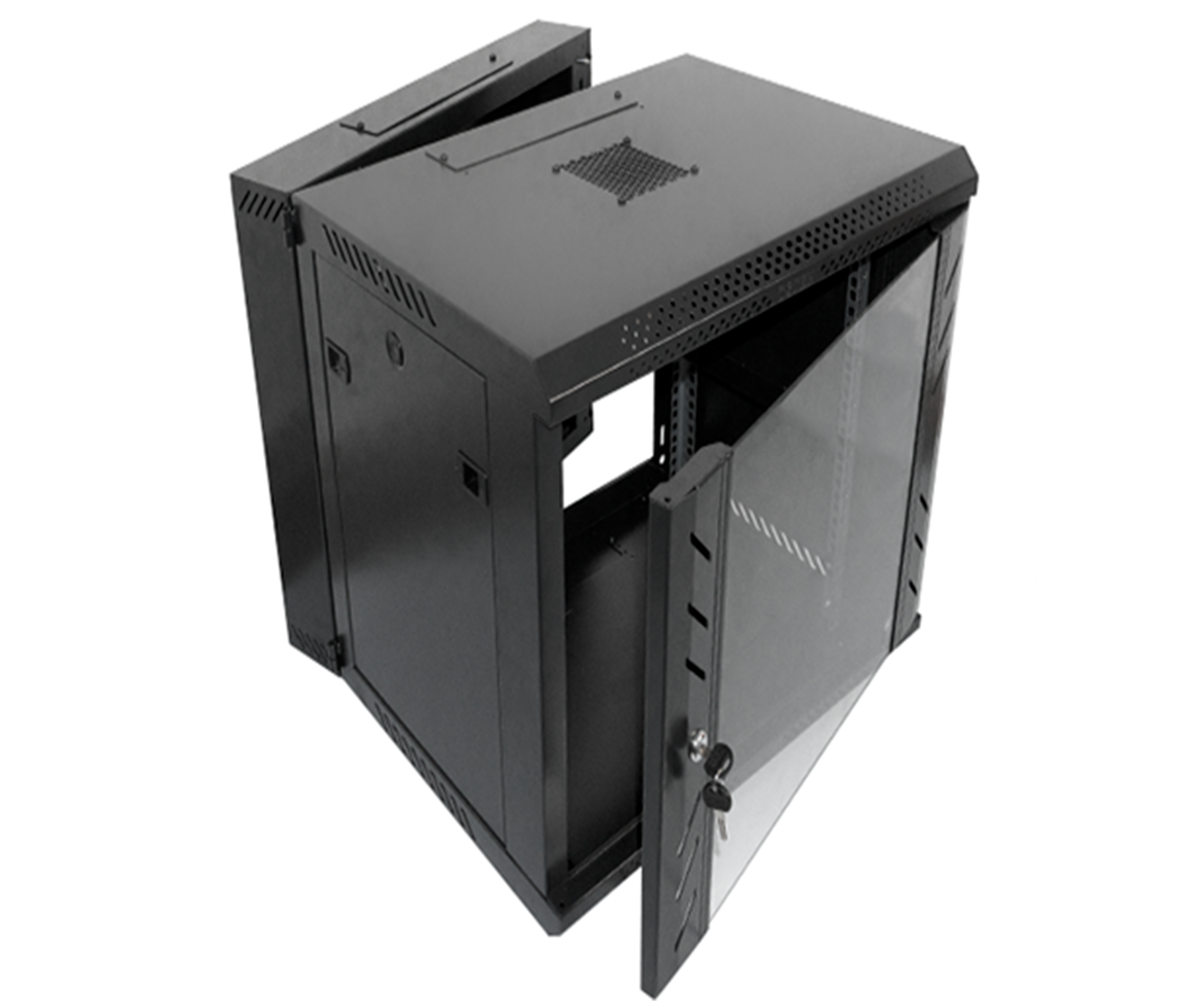 Gabinete Pivotable Abatible de Pared para Servidores / 12 RU / 64x60x54 cm (AnchoxProf.xAlt.)