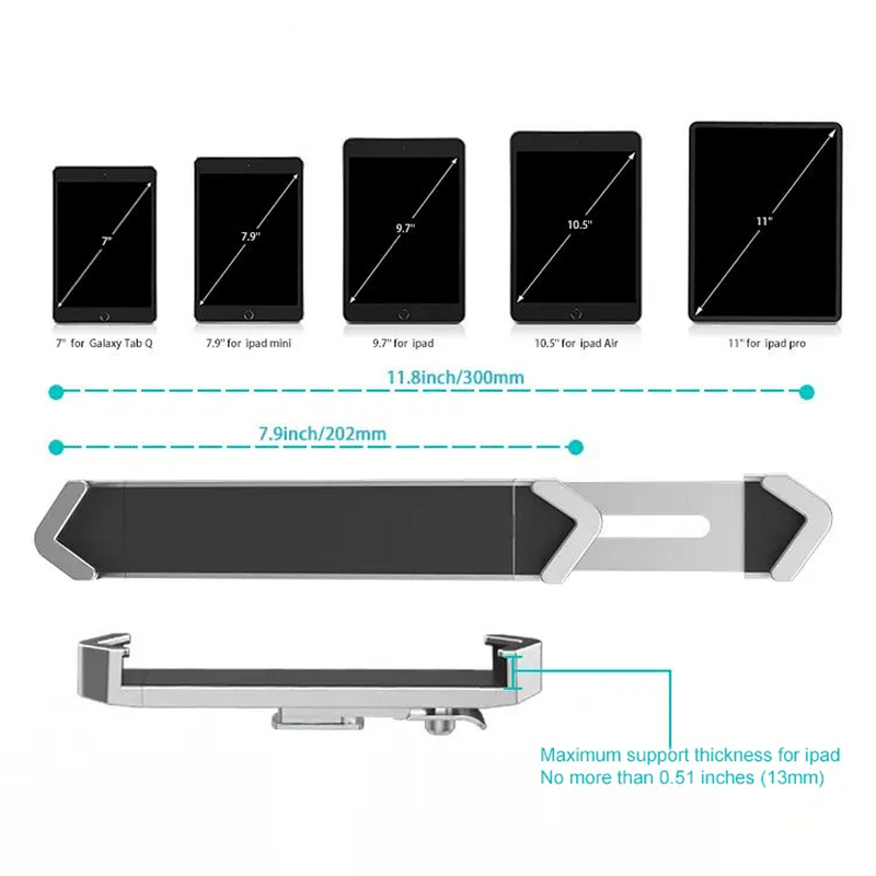 Abrazadera con llave para Tablet de 7 a 11 pulg