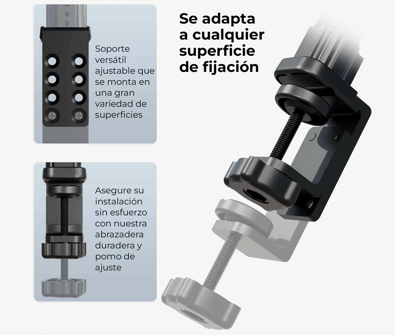 Soporte para tablet 7 a 18,4 Pulg con cuello Flexible 31 cm / Abrazadera tipo Prensa