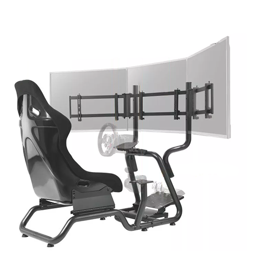 Butaca simulador PLAYSEAT Cabina para vídeo juegos de carreras para 3 pantallas 24 a 32 Pulg con Seguro Antirrobo