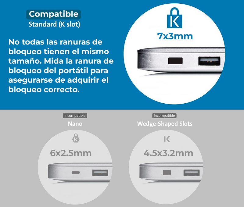 Cable de seguridad standar con combinación de 4 dígitos para Laptops