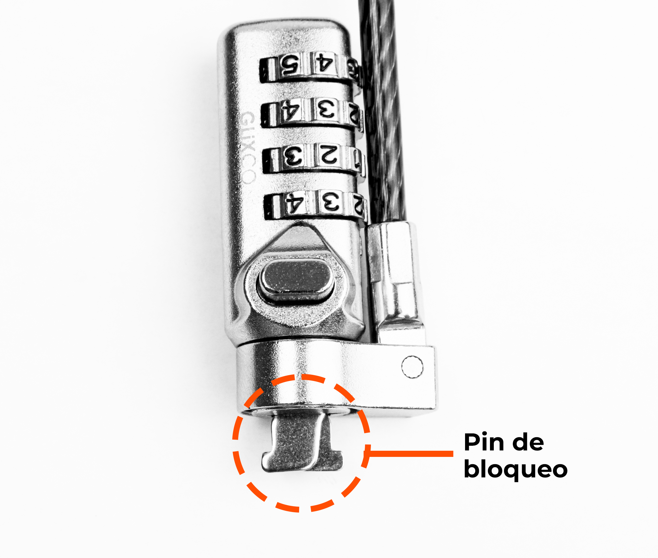 Cable de Seguridad para Laptop con Clave 4 dígitos / 2 Mt / Ranura Nano