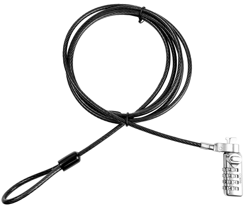 Cable de Seguridad para Laptop con Clave 4 dígitos / 2 Mt / Ranura Standard Kensington