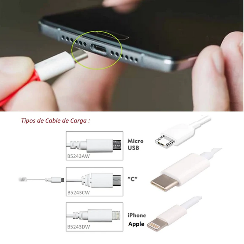 Cable USB de Carga para Alarma de Seguridad