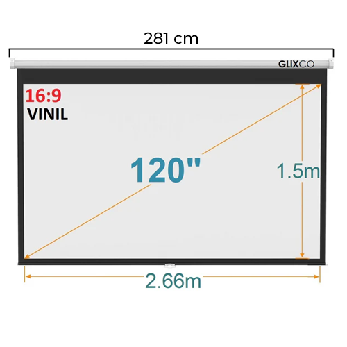Ecran Manual 120 Pulg (16:9) 2.66x1.5 m / Vinil