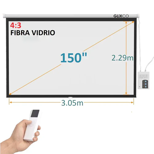 Ecran Eléctrico 150 Pulg (4:3) 3.05x2.29 m / Fibra de vidrio