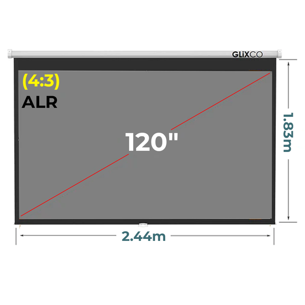 Ecran Gris Manual 120 Pulg (4:3) 2.44x1.83 m / ALR