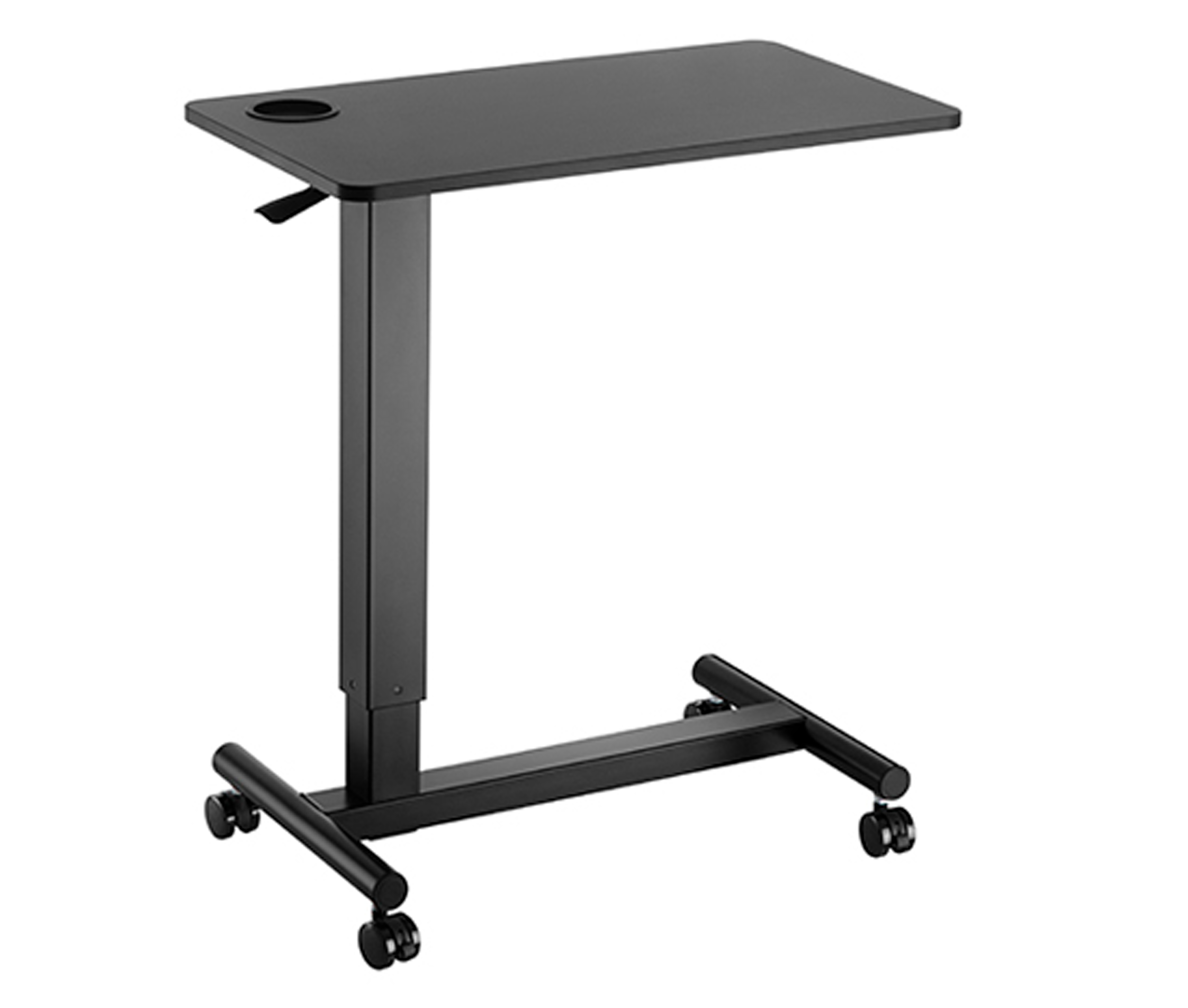 Mesa Auxiliar con Ruedas / Escritorio movil para Laptop / Altura Pata 103mm / Tablero Melamina 71 x 40cm / Altura regulable 71 a 106cm / Uso en Cama , Sofa u Hospital