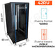 Gabinete de Piso Servidores / 42 RU / 80x80x206 cm (AnchoxProf.xAlt.) / Puerta Vidrio y  Doble microperforadas