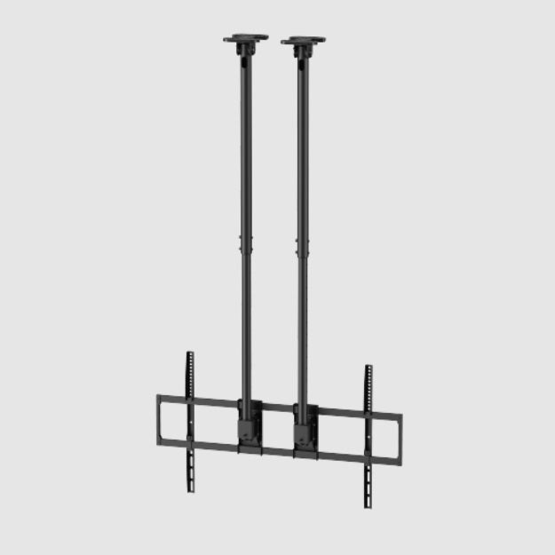 Rack Techo con doble Tubo TV 60 a 120 Pulg / Alt Regulable 109 - 169 cm / VESA Max 1000x600mm / Carga 120 kg