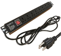 PDU Power Rack tomacorriente 8 tomas Nema 5-15R / Enchufe Nema 5-15P  / Cable 3Mt x 16AWG