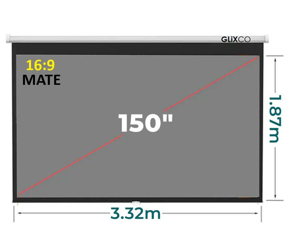 Ecran Manual Gris Mate 150 Pulg (16:9) 3.32x1.87 m