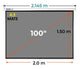 Ecran Manual Gris Mate 100 Pulg (4:3) 2.0x1.50 m / MATE