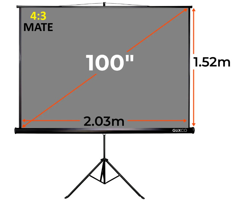 Ecran Gris Mate con Tripode 100 Pulg (4:3) 2.03x1.52 m / MATE