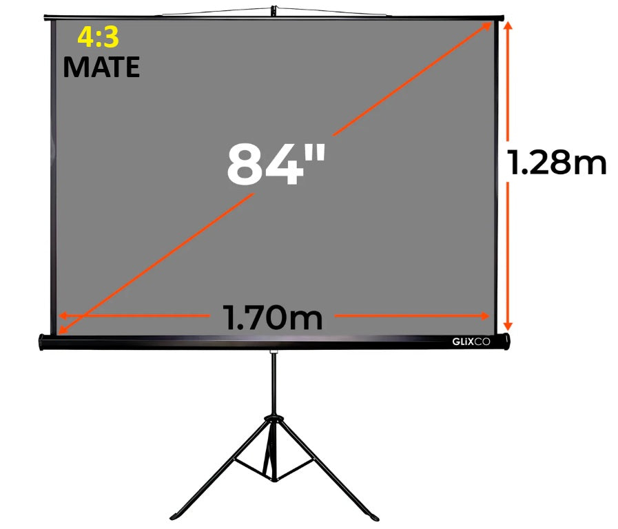 Ecran Gris Mate con Trípode 84 Pulg (4:3) 1.70x1.28 m / MATE