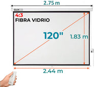 Ecran Eléctrico 120 Pulg (4:3) 2.44x1.83 m / Fibra de Vidrio