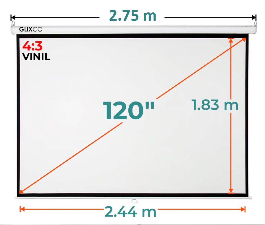 Ecran Manual 120 Pulg (4:3) 2.44x1.83 m / Vinil