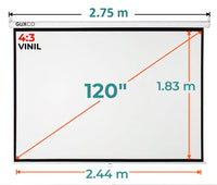 Ecran Manual 120 Pulg (4:3) 2.44x1.83 m / Vinil
