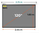 Ecran Manual Gris Mate 120 Pulg (4:3) 2.44x1.83 m / MATE