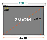 Ecran Manual Gris Mate 2Mx2M Pulg (1:1) 2.0x2.0 m / MATE
