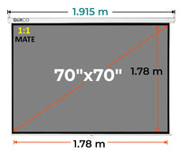 Ecran Manual Gris Mate 70x70 Pulg (1:1) 1.78x1.78 m / MATE