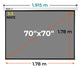 Ecran Manual Gris Mate 70x70 Pulg (1:1) 1.78x1.78 m / MATE