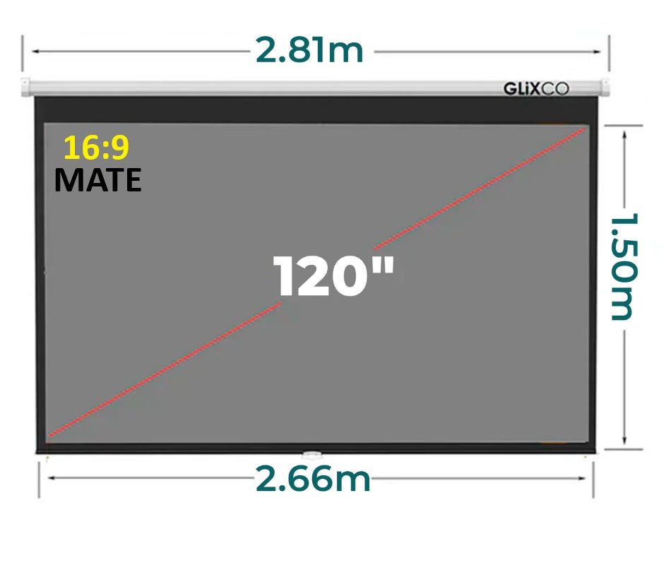 Ecran Manual Gris Mate 120 Pulg (16:9) 2.66x1.50 m