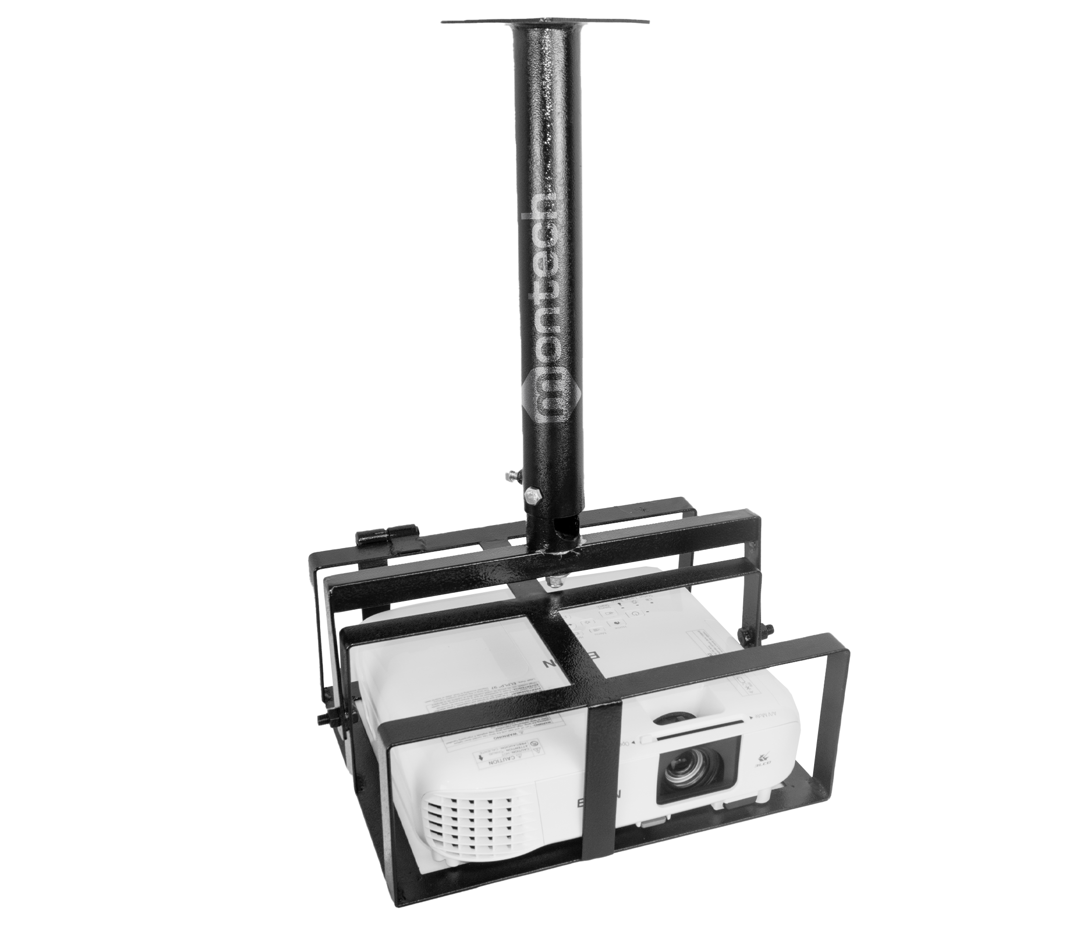 Soporte Techo para Proyector Tipo Jaula Antirrobo 34x28x13.8cm / Altura Tubo 38~63 cm