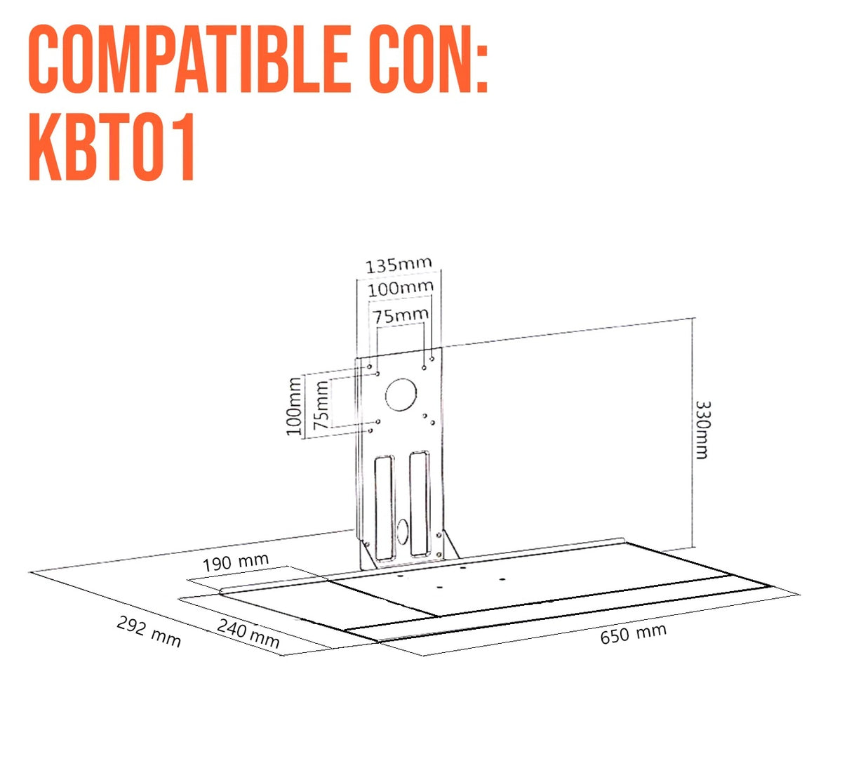 Rack Pared con Teclado para Monitor 13 a 27 Pulg