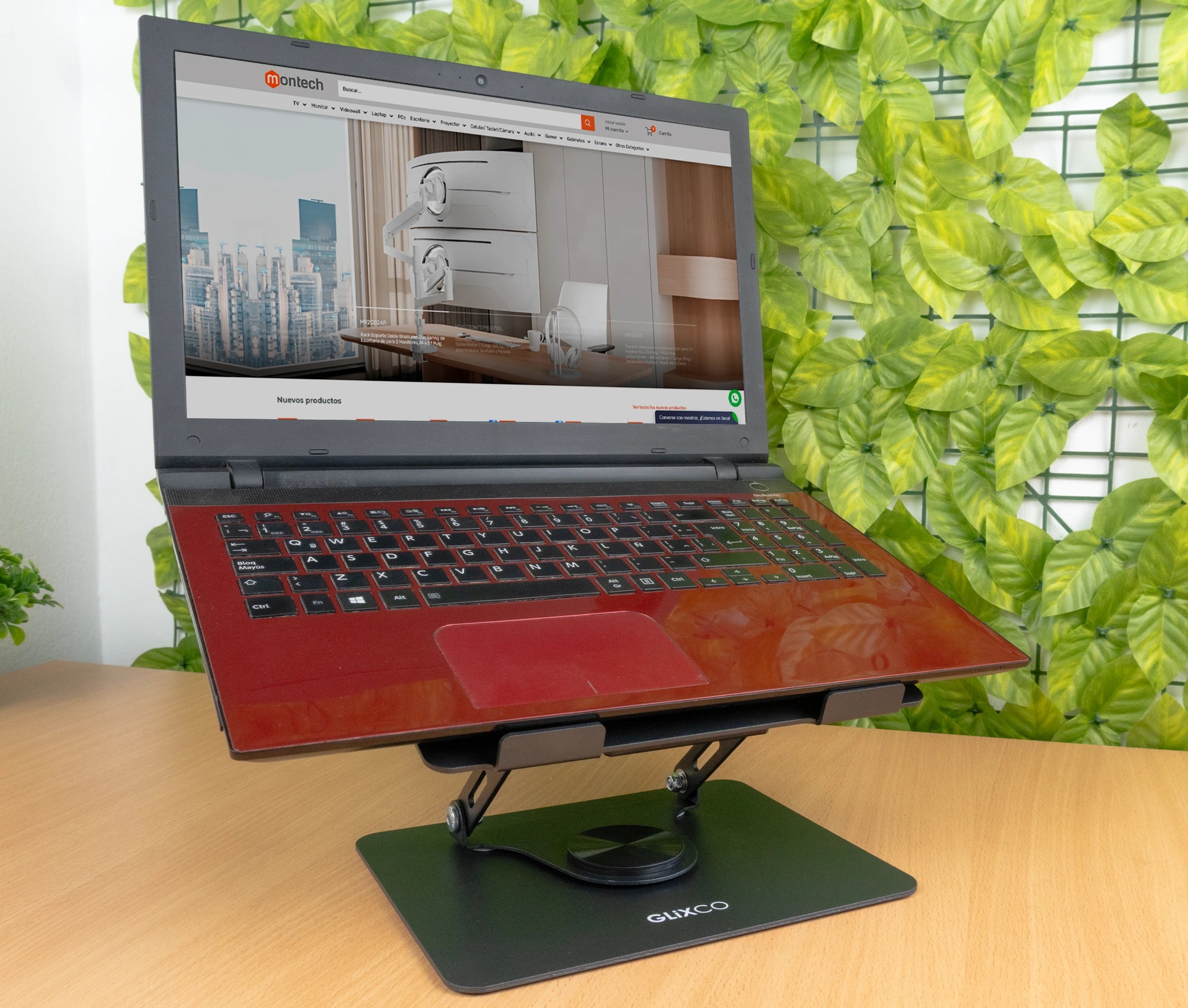 Soporte Plegable Giratorio 360°  para Laptop 11 a 15.6 Pulg / Cooler