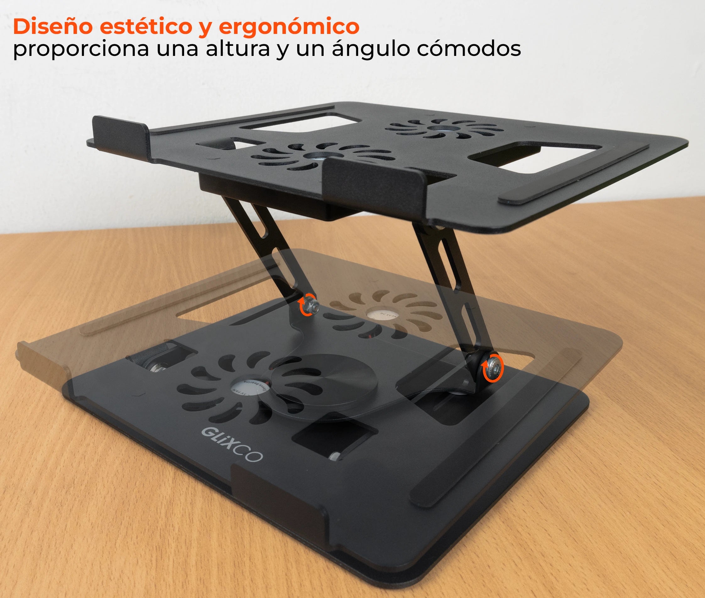 Soporte Plegable Giratorio 360°  para Laptop 11 a 15.6 Pulg / Cooler