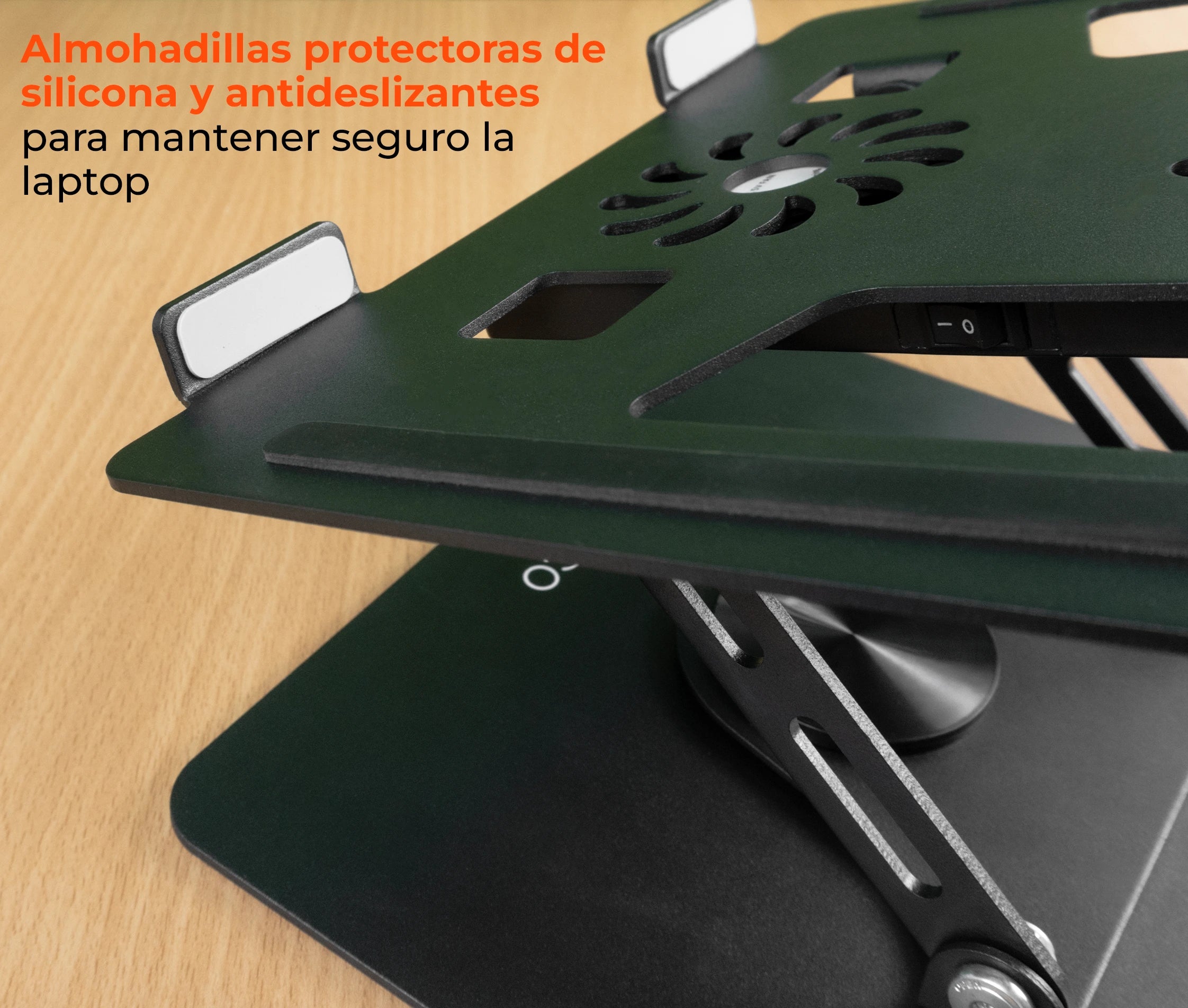 Soporte Plegable Giratorio 360°  para Laptop 11 a 15.6 Pulg / Cooler