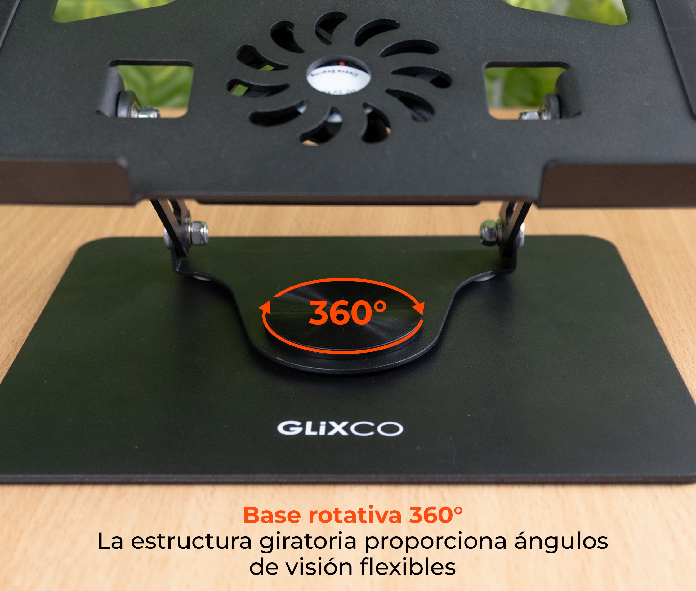 Soporte Plegable Giratorio 360°  para Laptop 11 a 15.6 Pulg / Cooler