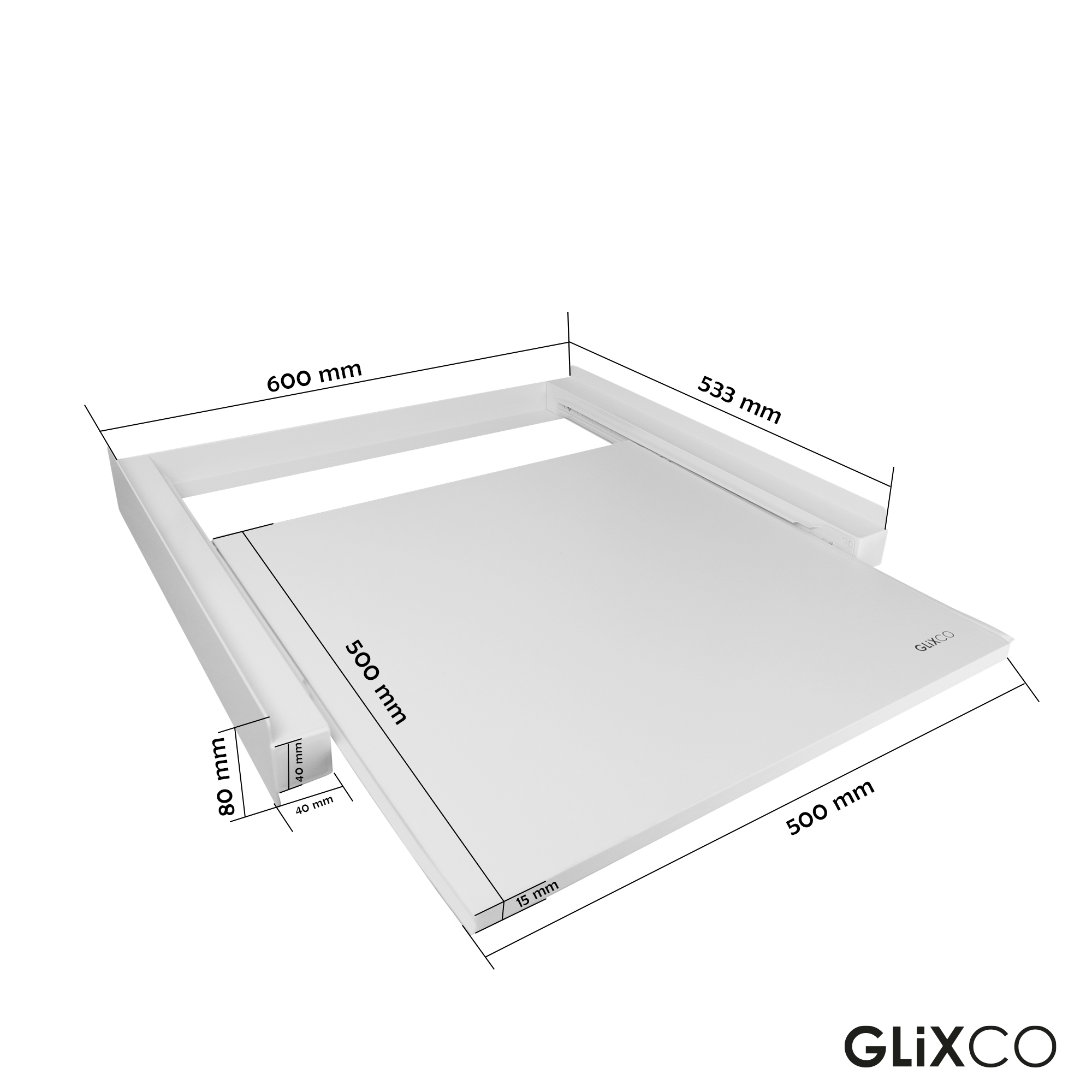 Soporte para Montar Secadora encima de Lavadora con Cajón Extraíble - 60x60cm