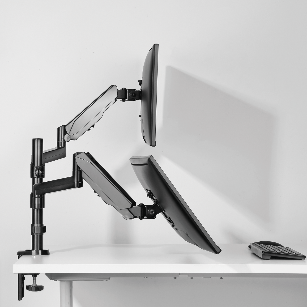 Rack Soporte Doble Brazo con Gas Spring de Escritorio para 2 Monitores 17 a 32 Pulg