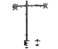 Rack Soporte Doble Brazo de Escritorio para 2 Monitores 13 a 32 pulg / Tubo Extra Alto 80cm