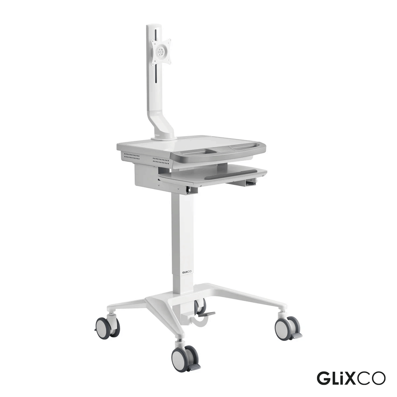 Carro Médico con Elevador de Gas y Soporte para Monitor 17 a 32 Pulg