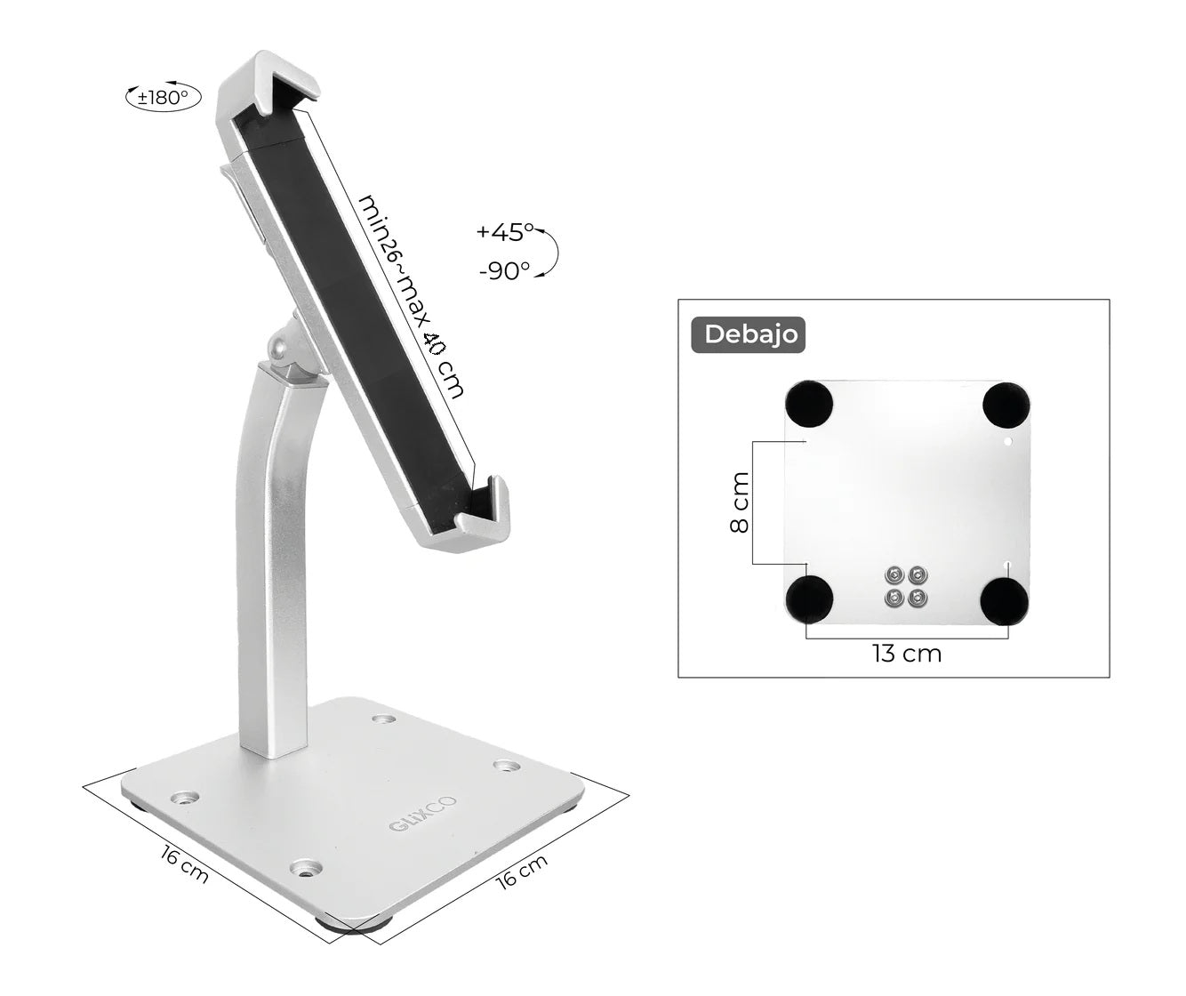 Soporte Antirrobo con Llave de Seguridad para Tablet 9 a 14 Pulg