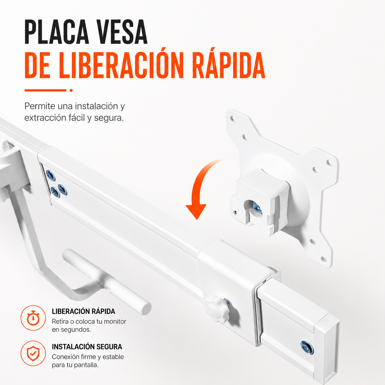Soporte de pared con brazo para doble monitores 17 pulg a 32 pulg / Gas spring hidráulico