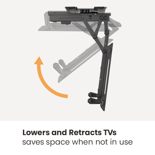 Rack Techo Electrico Plegable Giratorio  a Control Remoto  TV 32 a 65 Pulg / VESA Max 600x400mm / Carga 35 kg