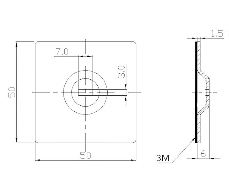 Placa de Seguridad Adhesiva con Ranura para Cables para Bloquear Laptops, tabletas, monitores, celulares