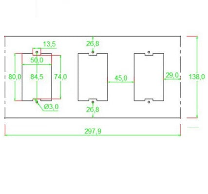 Caja de Conexion Metalico sin Tapa para 2 o 3  Modulos
