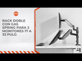 Rack Soporte Doble Brazo con Gas Spring de Escritorio para 2 Monitores 17 a 32 Pulg