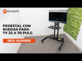 Pedestal con Ruedas para TV 32 a 70 Pulg / VESA Max 600x400mm / Carga 45.5 kg