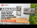 Rack Soporte Doble Brazo de Escritorio con Gas Spring para 2 Monitores 17 a 32 Pulg