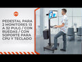 Pedestal con Ruedas para 2 Monitores 13 a 32 Pulg con Soporte para CPU y teclado