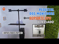 Pedestal con Ruedas para 2 Monitores 13 a 27 pulg con Soporte para CPU y Teclado