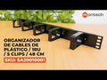 Organizador de cables de plástico / 1RU / 5 clips / 47 cm