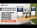 Instalación Rack Soporte Triple con Base para 3 Monitores 13 a 27 Pulg| SKU: B12T034N
